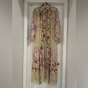 Anthropologie kimono/coverup floral motifs multicolor one size